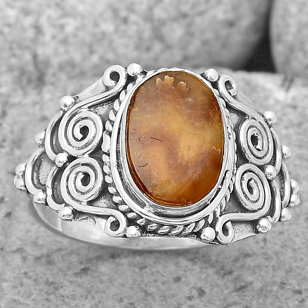 Sutured Ammonite - Madagascar Ring size-8.5 R-1282 SDR201695