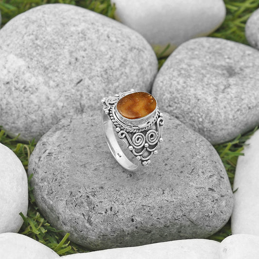 Sutured Ammonite - Madagascar Ring size-8.5 R-1282 SDR201695