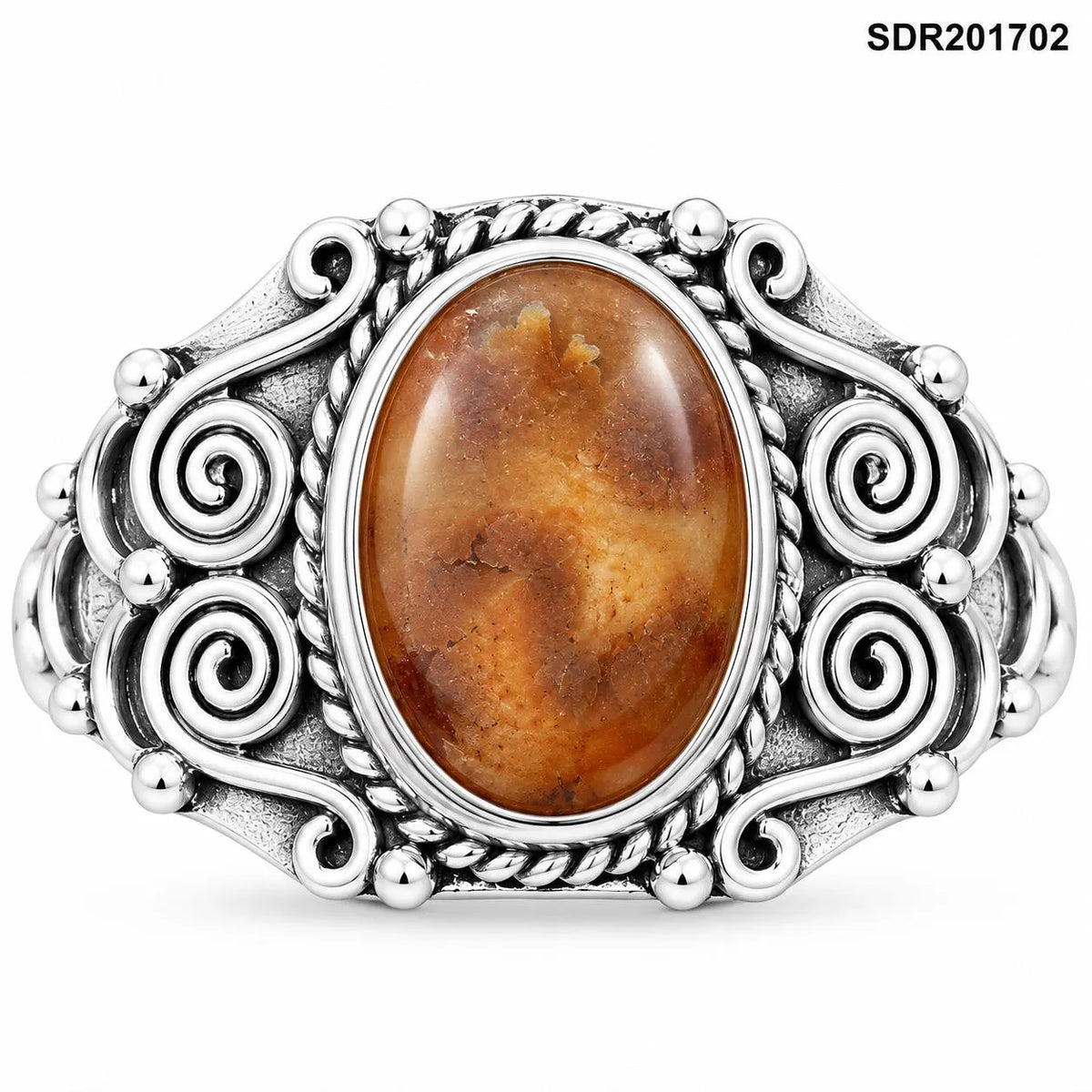 Sutured Ammonite - Madagascar Ring size-8.5 R-1282 SDR201702