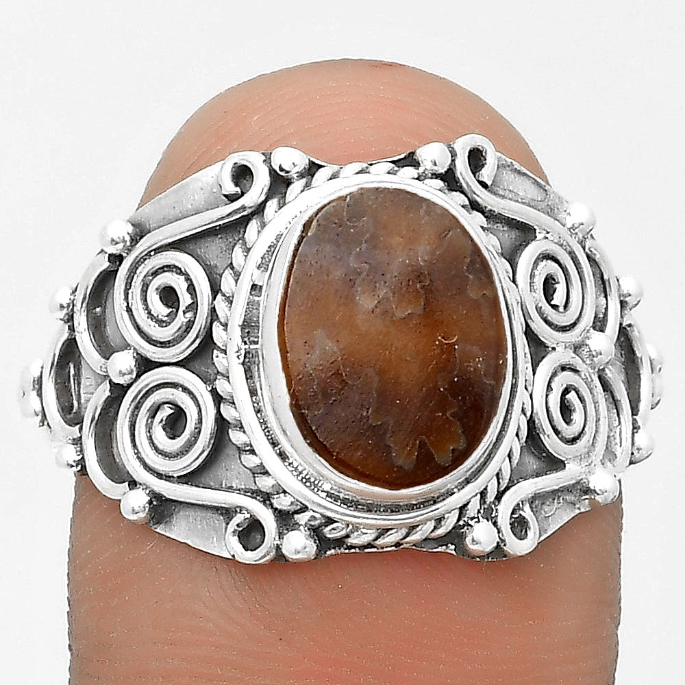 Sutured Ammonite - Madagascar Ring size-8.5 R-1282 SDR201702