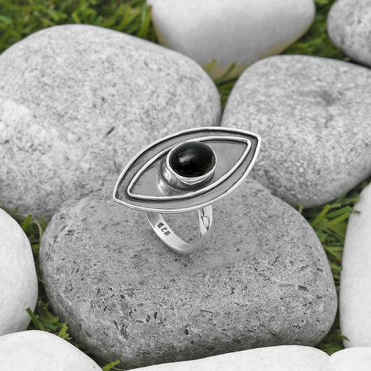 Natural Black Onyx - Brazil Ring size-8.5 R-1391 SDR201746