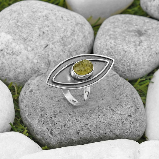 Natural Green Kyanite Rough India Ring size-7.5 R-1391 SDR201747