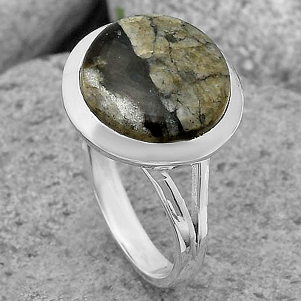 Natural Mexican Cabbing Fossil Ring size-8 R-1005 SDR202098