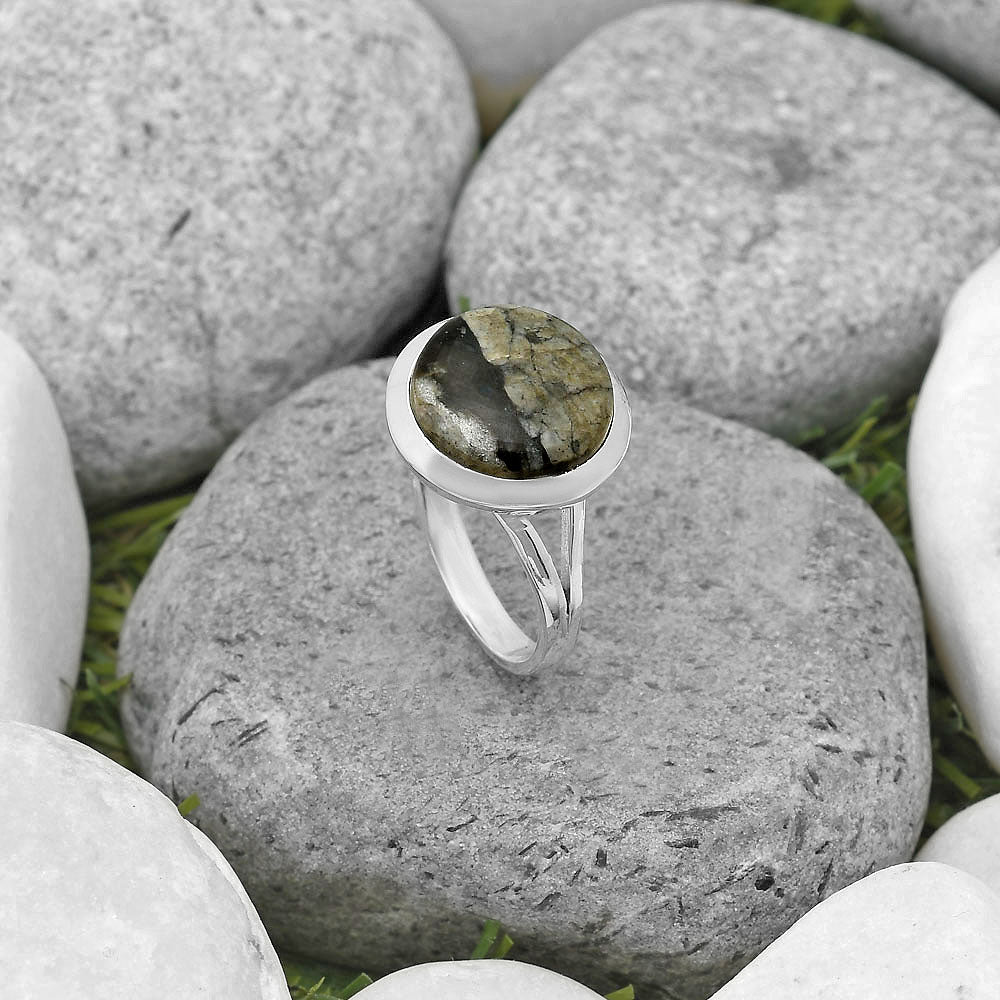 Natural Mexican Cabbing Fossil Ring size-8 R-1005 SDR202098