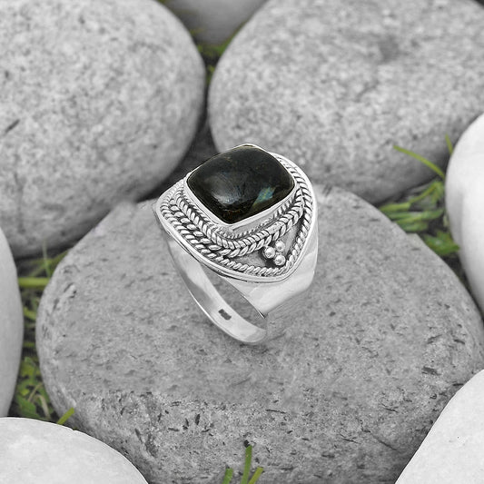 Natural Nuummite Ring size-9 R-1312 SDR202540