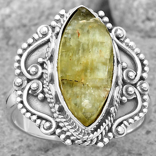 Natural Green Kyanite Rough - India Ring size-7 R-1282 SDR202696