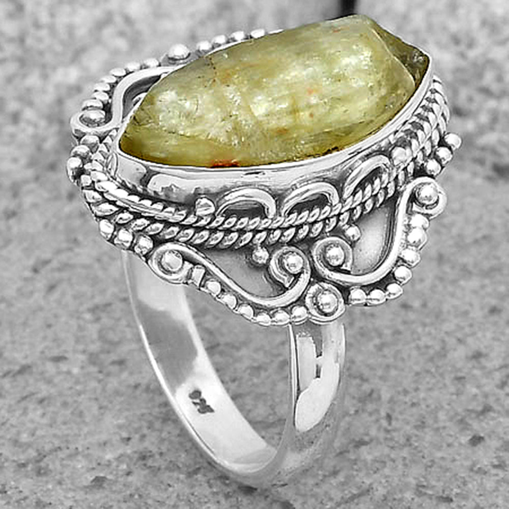 Natural Green Kyanite Rough - India Ring size-7 R-1282 SDR202696