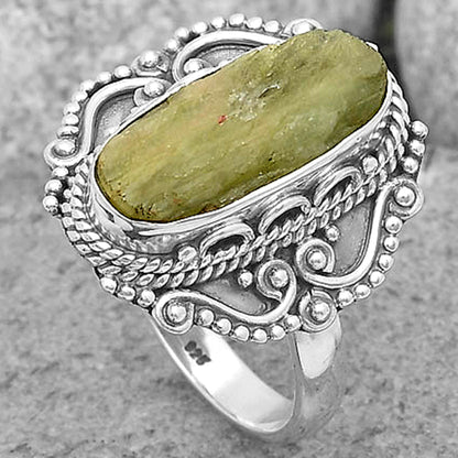 Natural Green Kyanite Rough - India Ring size-7 R-1282 SDR202703