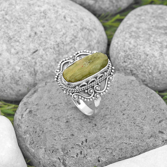 Natural Green Kyanite Rough - India Ring size-7 R-1282 SDR202703