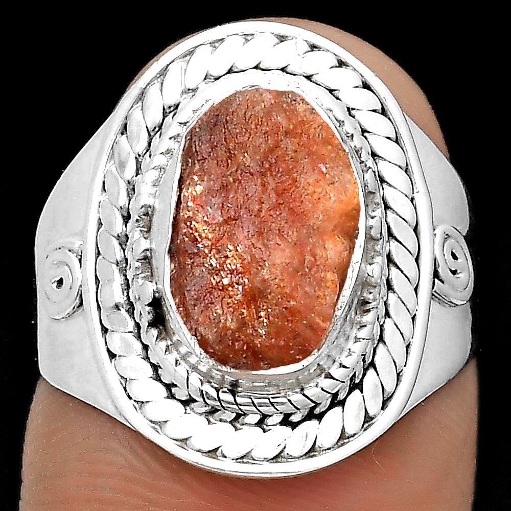 Natural Sunstone Rough Ring size-7.5 R-1398 SDR202770