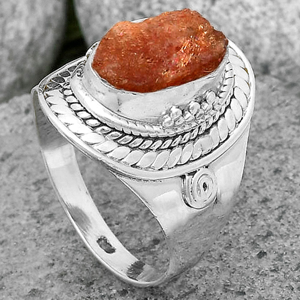 Natural Sunstone Rough Ring size-7.5 R-1398 SDR202770