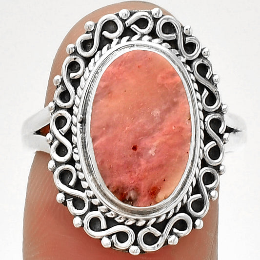 Natural Pink Tulip Quartz Ring size-7.5 R-1164 SDR202785