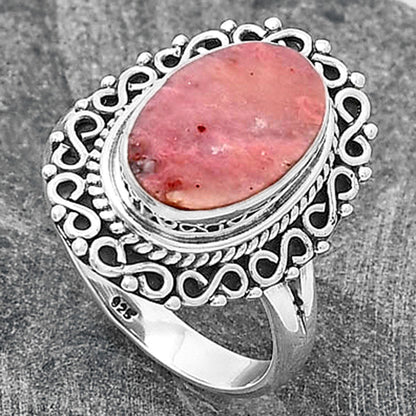 Natural Pink Tulip Quartz Ring size-7.5 R-1164 SDR202785
