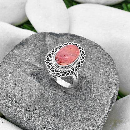 Natural Pink Tulip Quartz Ring size-7.5 R-1164 SDR202785