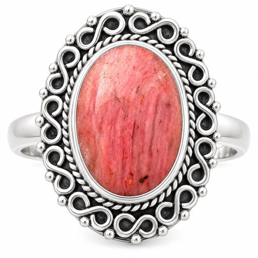 Natural Pink Tulip Quartz Ring size-8.5 R-1164 SDR202801