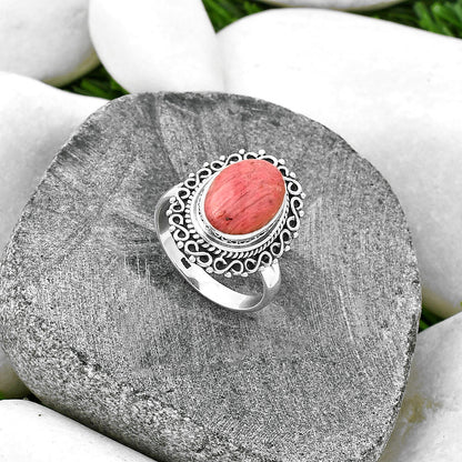 Natural Pink Tulip Quartz Ring size-8.5 R-1164 SDR202801