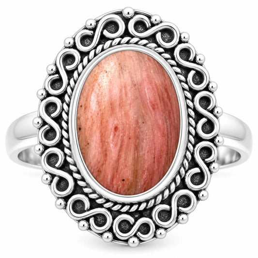 Natural Pink Tulip Quartz Ring size-7.5 R-1164 SDR202805