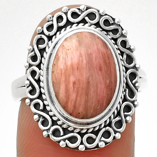 Natural Pink Tulip Quartz Ring size-7.5 R-1164 SDR202805