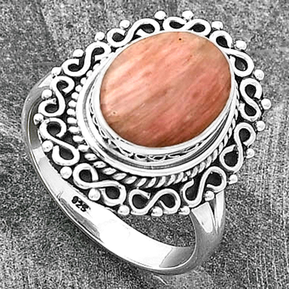 Natural Pink Tulip Quartz Ring size-7.5 R-1164 SDR202805