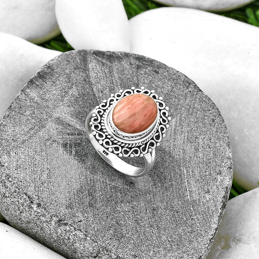 Natural Pink Tulip Quartz Ring size-7.5 R-1164 SDR202805
