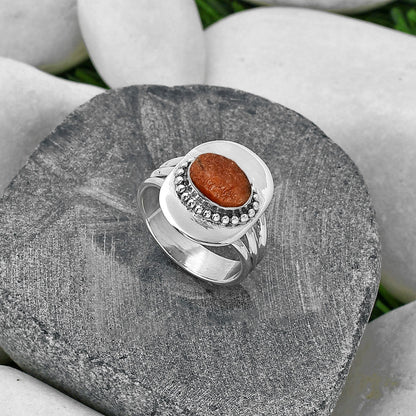 Natural Sunstone Rough Ring size-8 R-1458 SDR202812