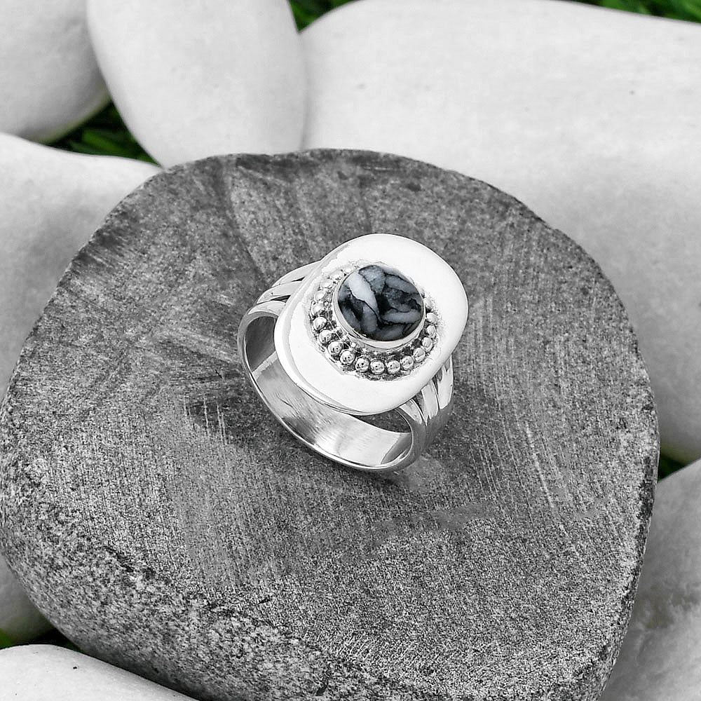 Natural Pinolith Stone Ring size-7 R-1458 SDR202813