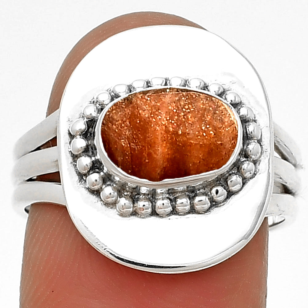 Natural Sunstone Rough Ring size-8 R-1458 SDR202826