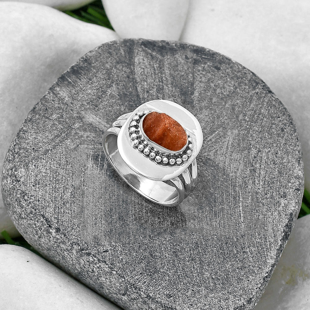 Natural Sunstone Rough Ring size-8 R-1458 SDR202826