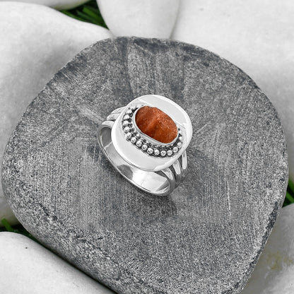 Natural Sunstone Rough Ring size-8 R-1458 SDR202826