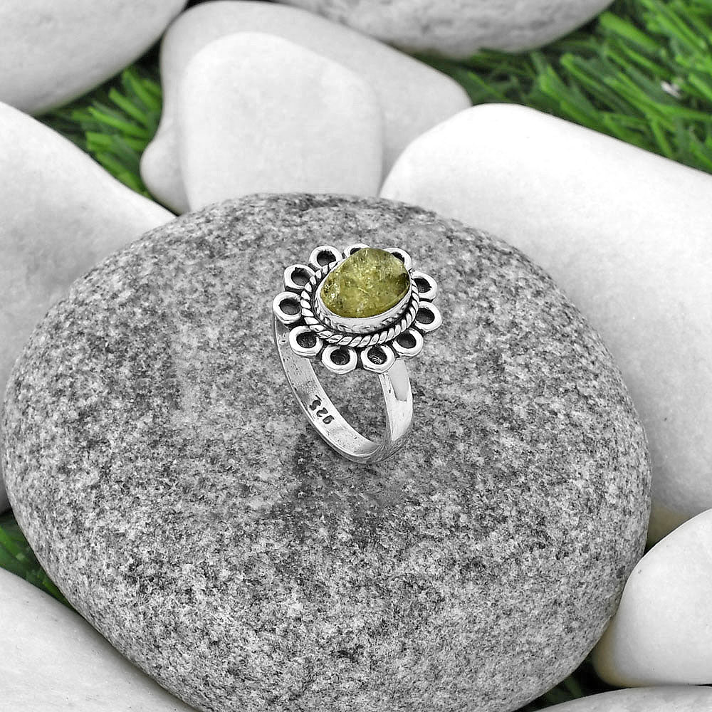 Natural Green Kyanite Rough India Ring size-6.5 R-1256 SDR203357