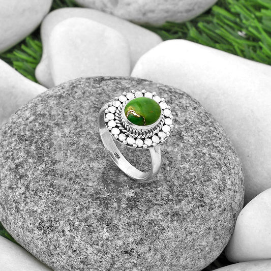 Copper Green Turquoise - Arizona Ring size-8 R-1399 SDR203372