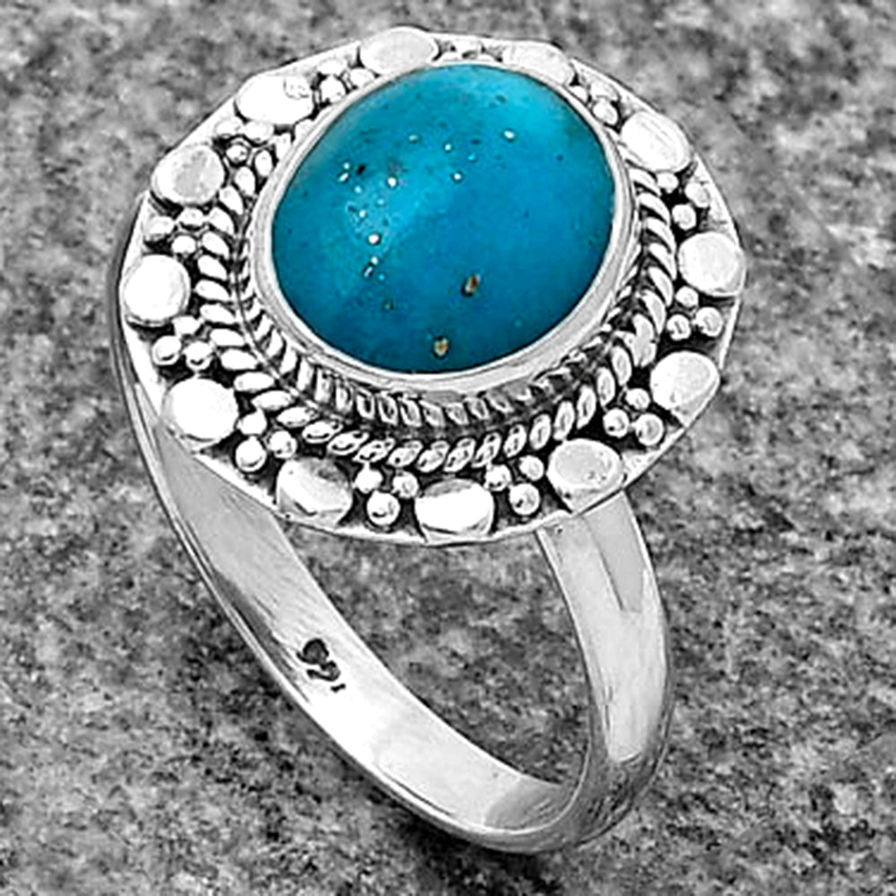 Kingman Turquoise With Pyrite Ring size-9 R-1399 SDR203554