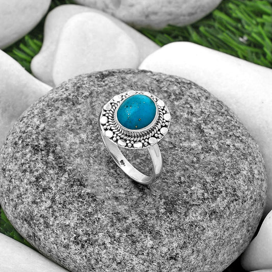 Kingman Turquoise With Pyrite Ring size-9 R-1399 SDR203554