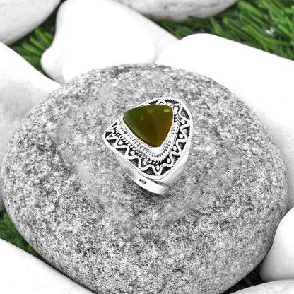 Natural Chrome Chalcedony Ring size-7.5 R-1501 SDR203597