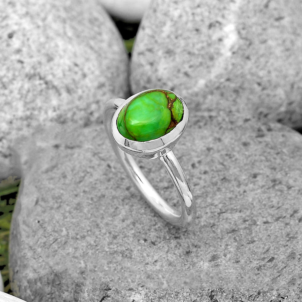 Copper Green Turquoise - Arizona Ring size-7 R-1004 SDR203988