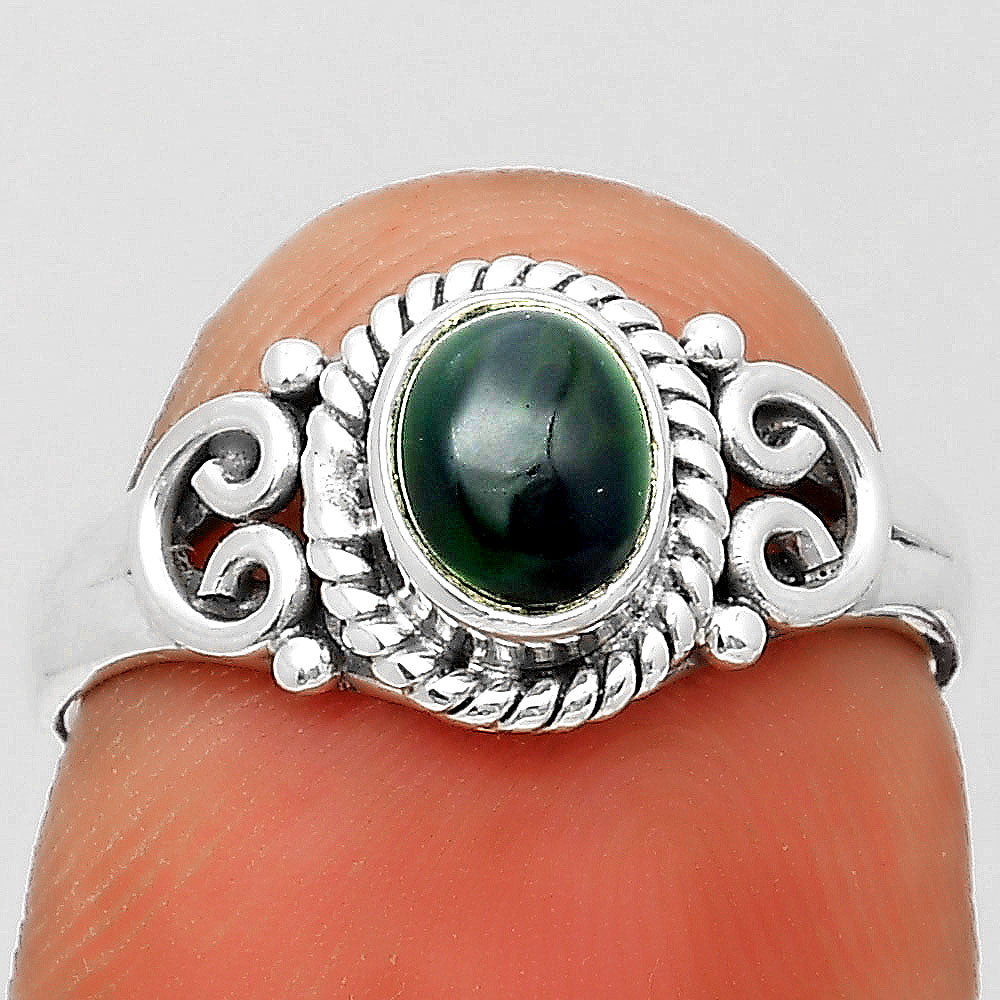 Natural Black Ethiopian Opal Ring size-6 R-1283 SDR204089