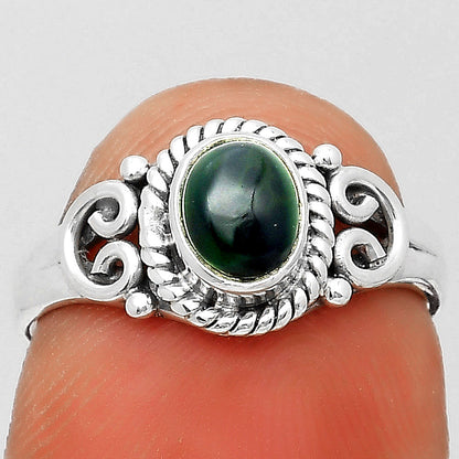Natural Black Ethiopian Opal Ring size-6 R-1283 SDR204089