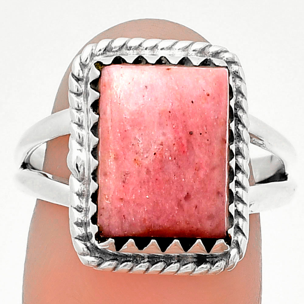 Natural Pink Tulip Quartz Ring size-8 R-1474 SDR204410