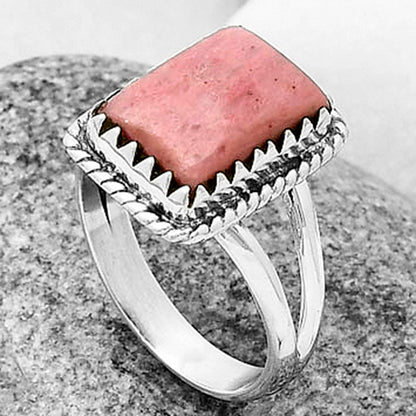 Natural Pink Tulip Quartz Ring size-8 R-1474 SDR204410
