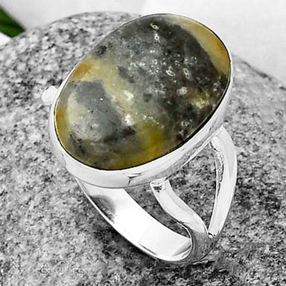 Natural Australian Prehnite Ring size-9.5 R-1002 SDR204492