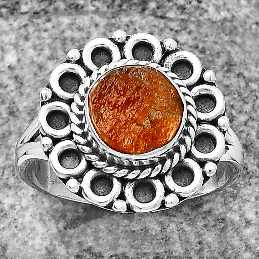 Natural Sunstone Rough Ring size-8.5 R-1256 SDR204507