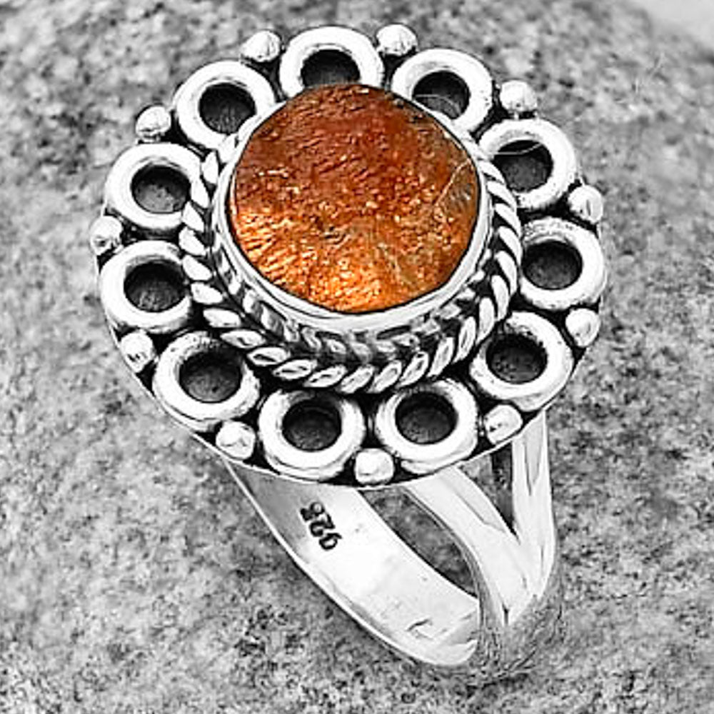 Natural Sunstone Rough Ring size-8.5 R-1256 SDR204507