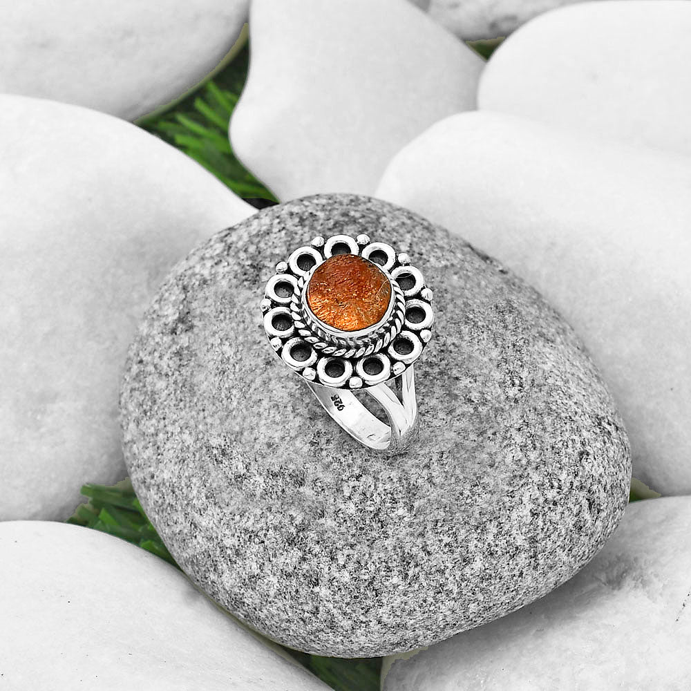 Natural Sunstone Rough Ring size-8.5 R-1256 SDR204507