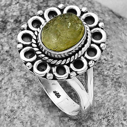 Natural Green Kyanite Rough India Ring size-8.5 R-1256 SDR204508