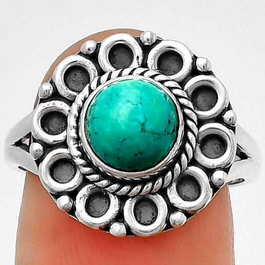 Natural Turquoise Magnesite Ring size-7.5 R-1256 SDR204524