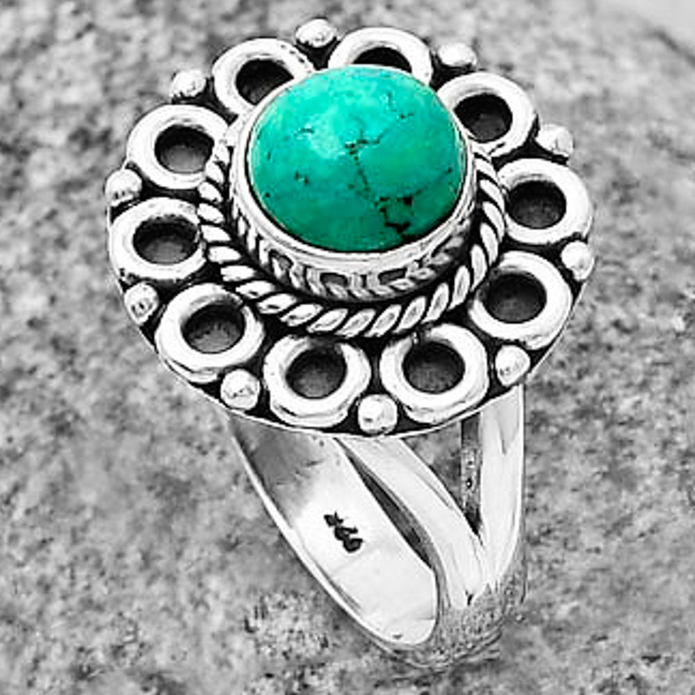 Natural Turquoise Magnesite Ring size-7.5 R-1256 SDR204524