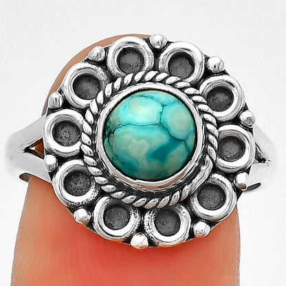 Natural Turquoise Magnesite Ring size-8 R-1256 SDR204525