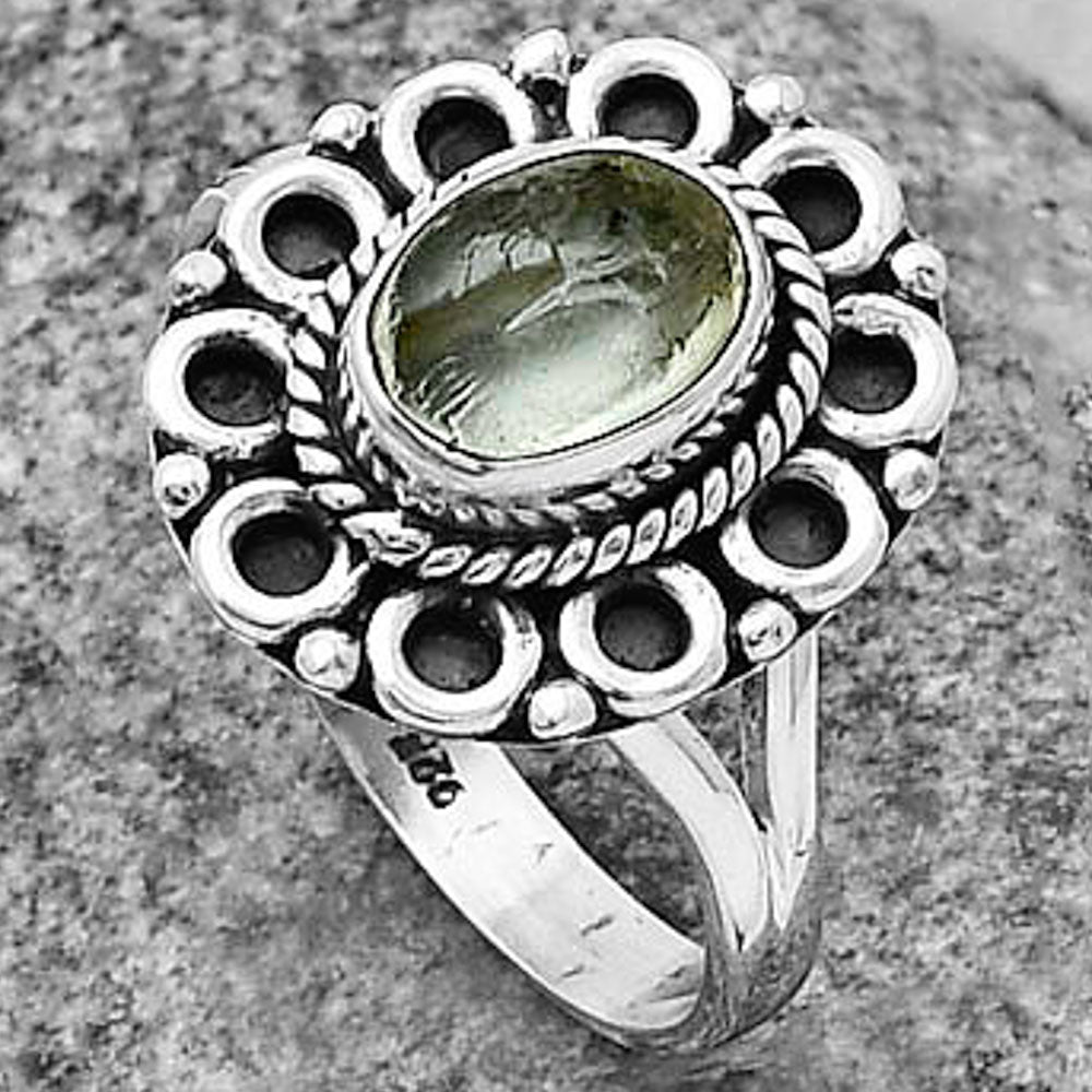 Natural Aquamarine Rough - Brazil Ring size-9 R-1256 SDR204527