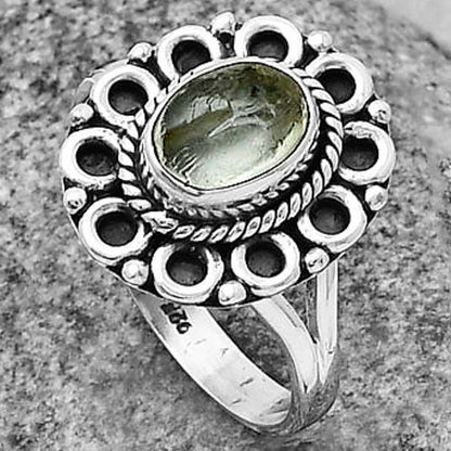 Natural Aquamarine Rough - Brazil Ring size-9 R-1256 SDR204527