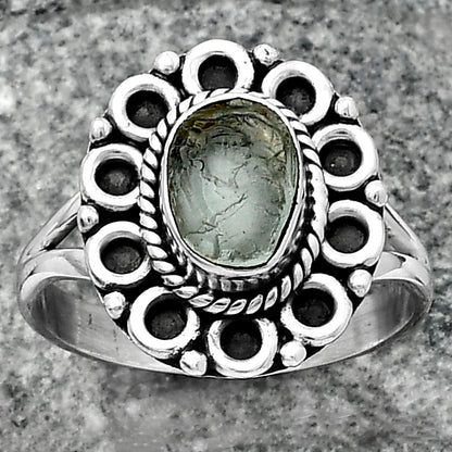 Natural Aquamarine Rough - Brazil Ring size-9 R-1256 SDR204532